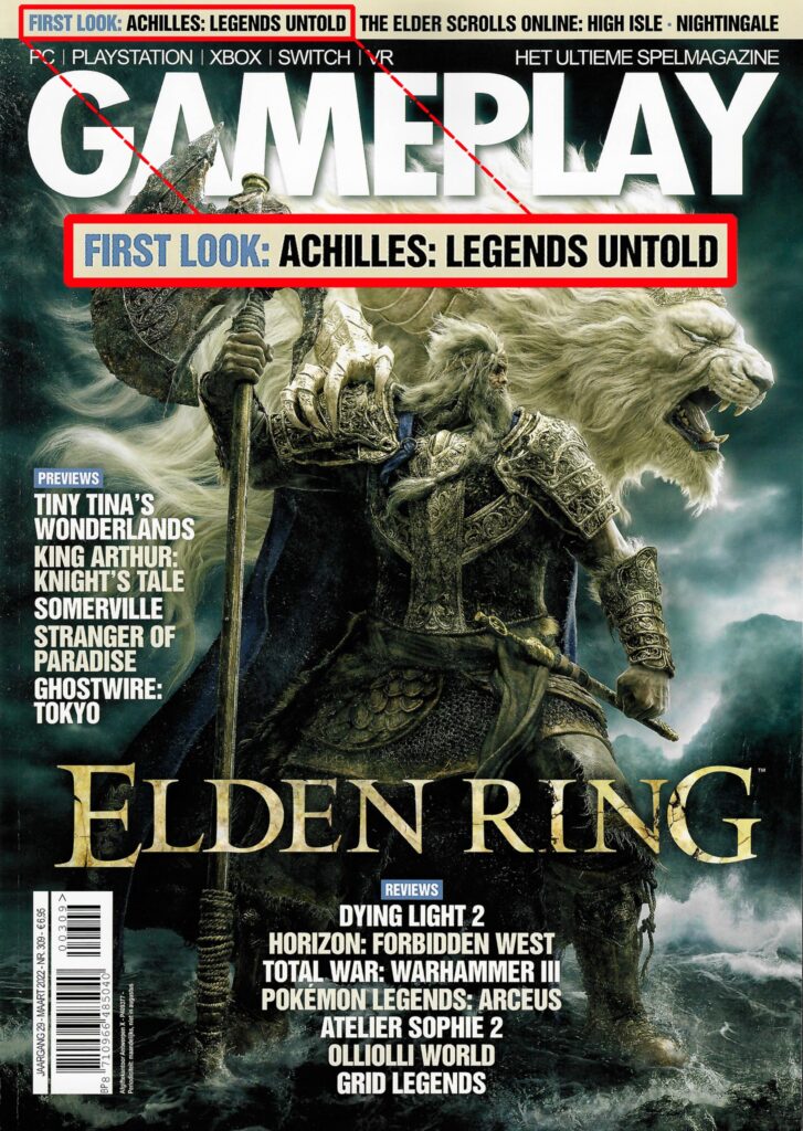 Achilles: Legends Untold at cover of Gameplay Spelmagazine!